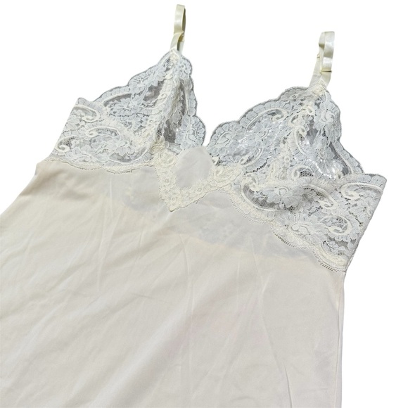 Shadowline Ivory White Full Slip With Lace Size 34Tall - Picture 3 of 8